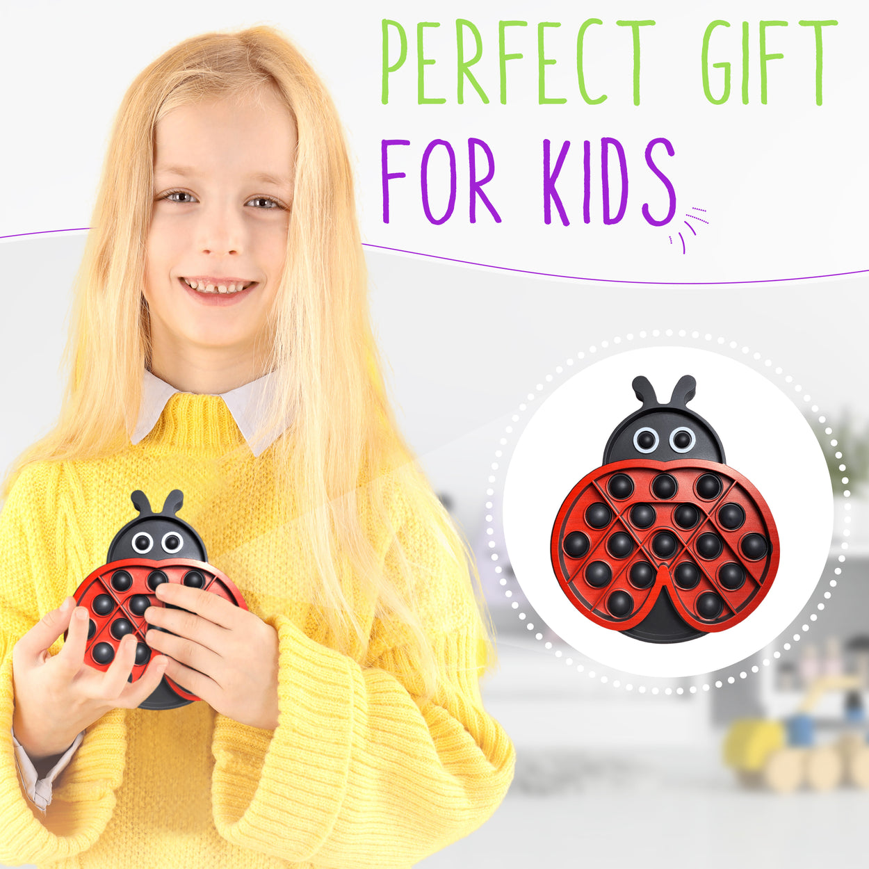 Pop it ladybug, ladybug toy Perfect gift for kids 